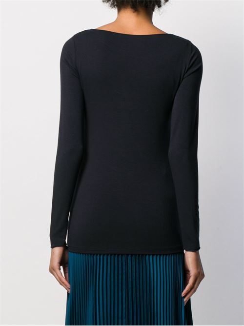 T-shirt donna manica lunga blu MAJESTIC FILATURES | M001FTS005003